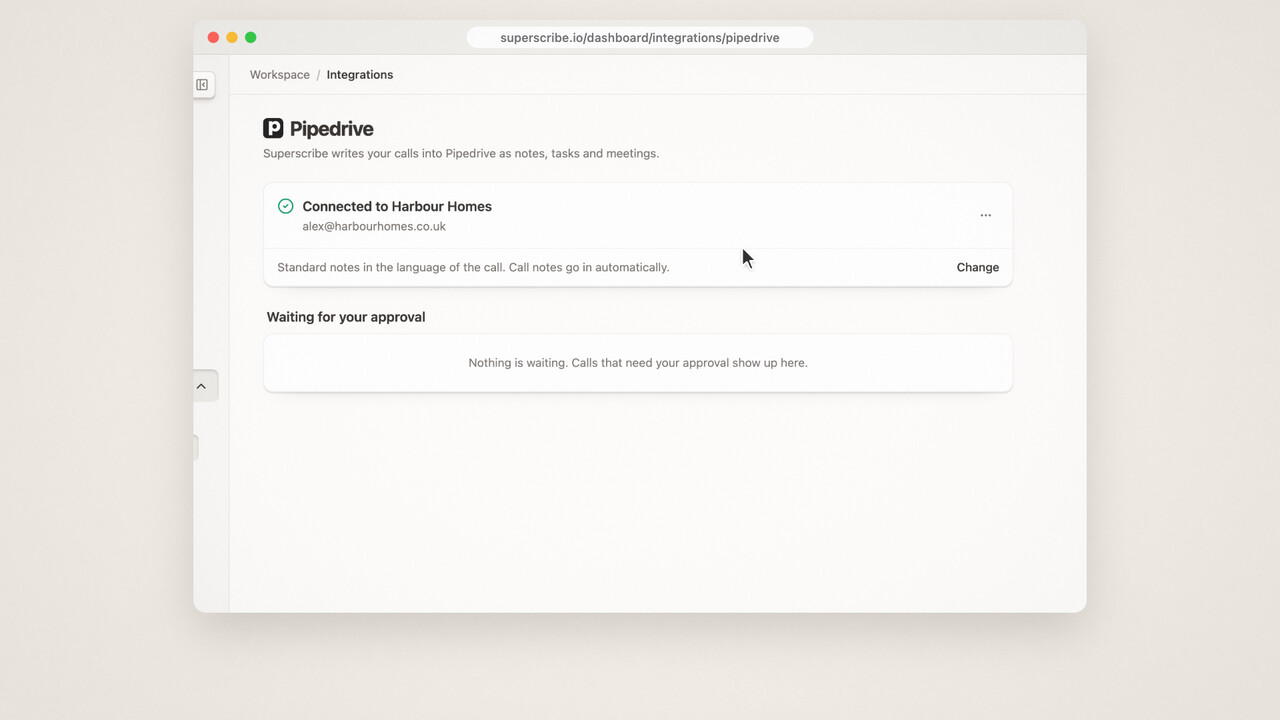 A still from the video: Connect Pipedrive to Superscribe